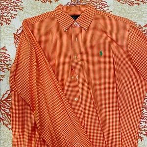 Polo Ralph Lauren Orange Gingham Button Down Shirt